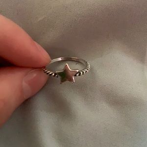 cute silver star ring